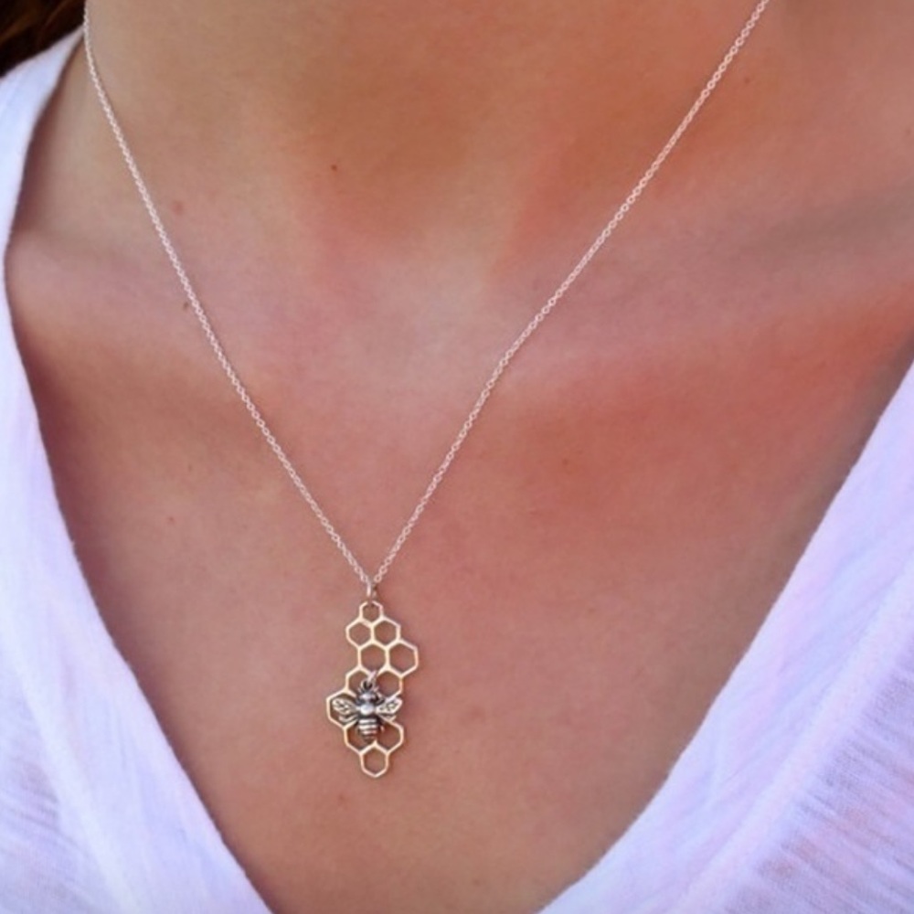 Honeycomb & Bee Necklace